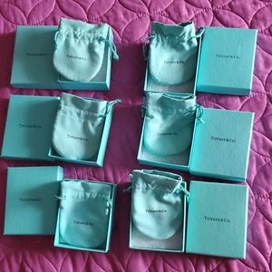Empty Authentic Tiffany Blue Boxes w/ Suede Bags